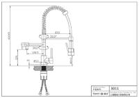 3011 grifo de latón monomando mezclador de fregadero montado en cubierta para agua caliente / fría, grifo de cocina abatible;