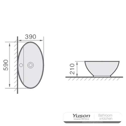 YS28206 Lavabo sobre encimera de cerámica, lavabo artístico, lavabo de cerámica;