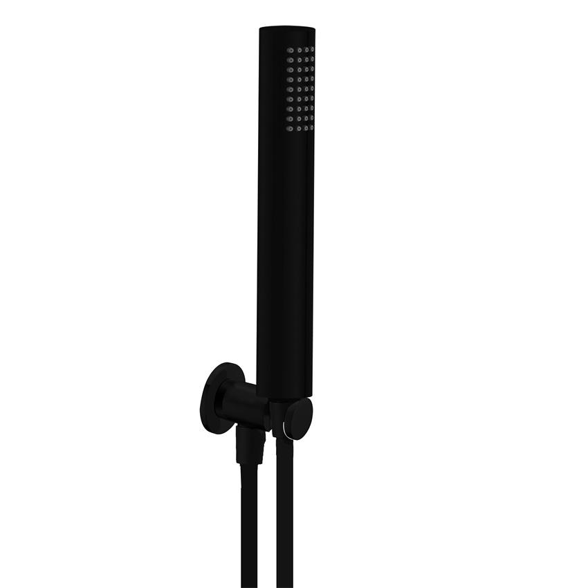 YS31162MB-K2 Kit de ducha de ABS negro mate, con soporte de pared y flexo de ducha;