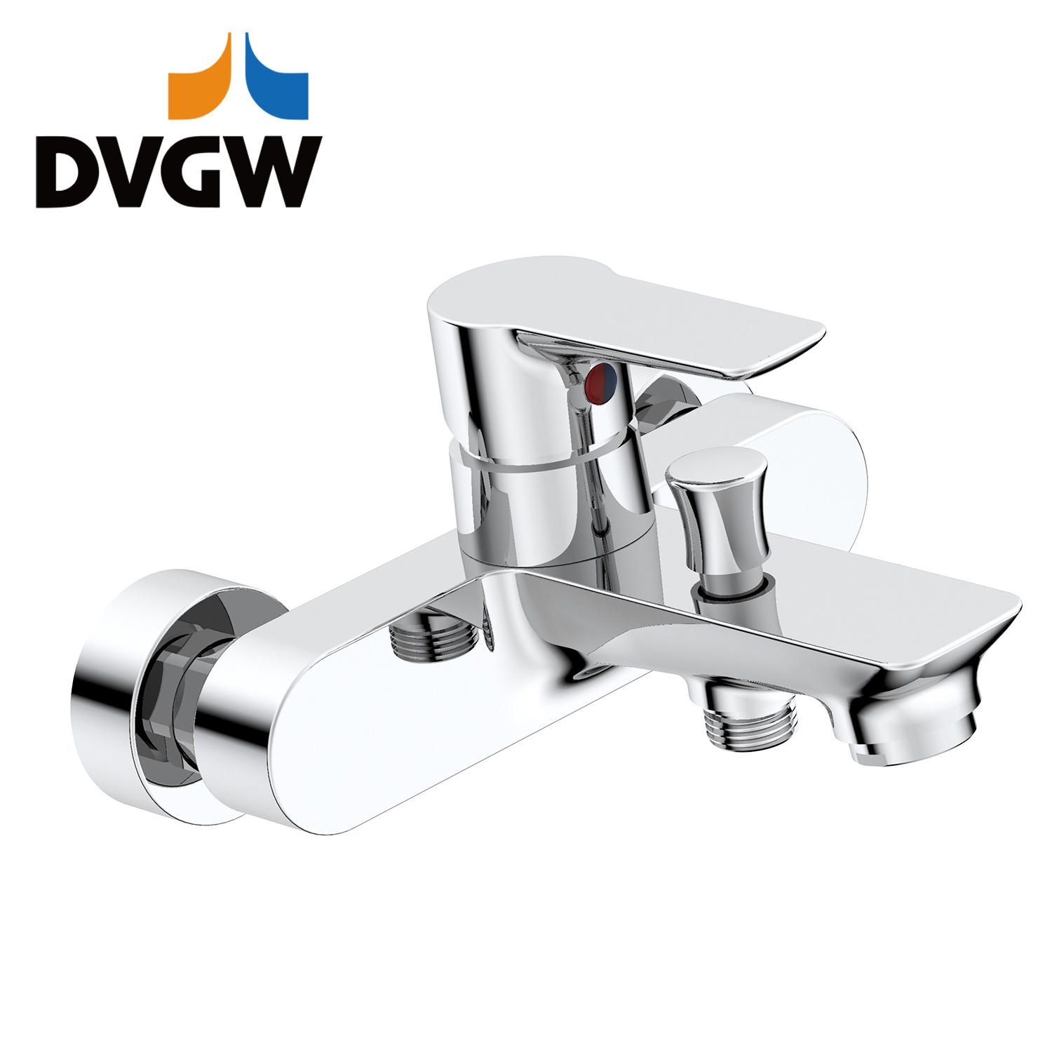 3187-10 grifo de latón con certificación DVGW, mezclador monomando de agua fría / caliente para bañera de pared