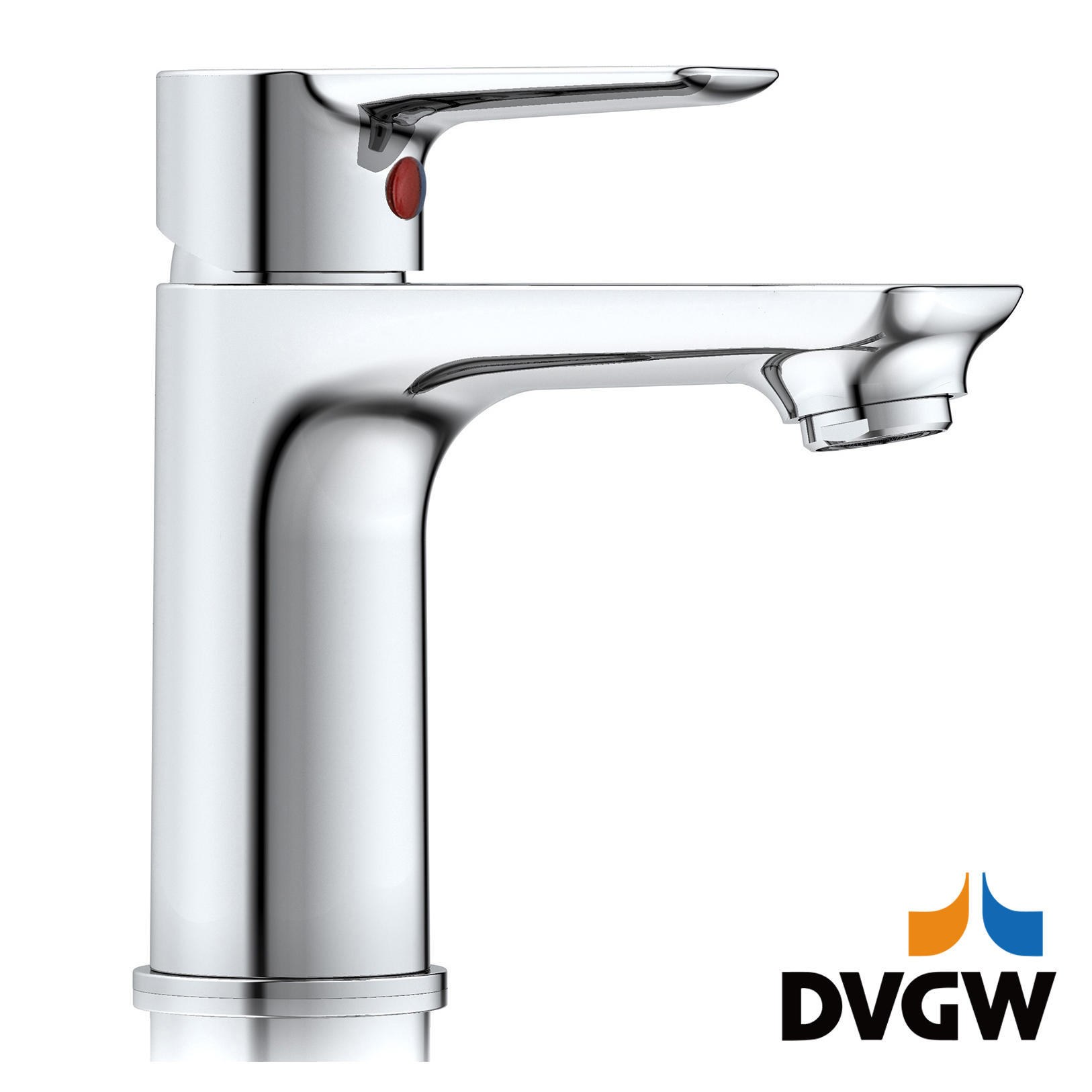 3187-30 Grifo de latón con certificación DVGW, mezclador monomando de agua fría / caliente para lavabo