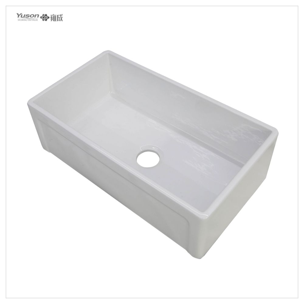 YS27102-3018	Manufacturer 30x18 Inch FFC Fine Fireclay China Apron front kitchen sink single Farm sink