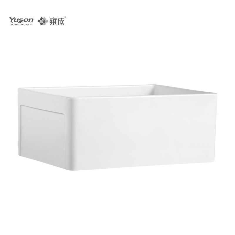 YS27110-2418	24x18 Inch Manufacturer VC Vitreous China Apron front kitchen sink single bowl large size in white color