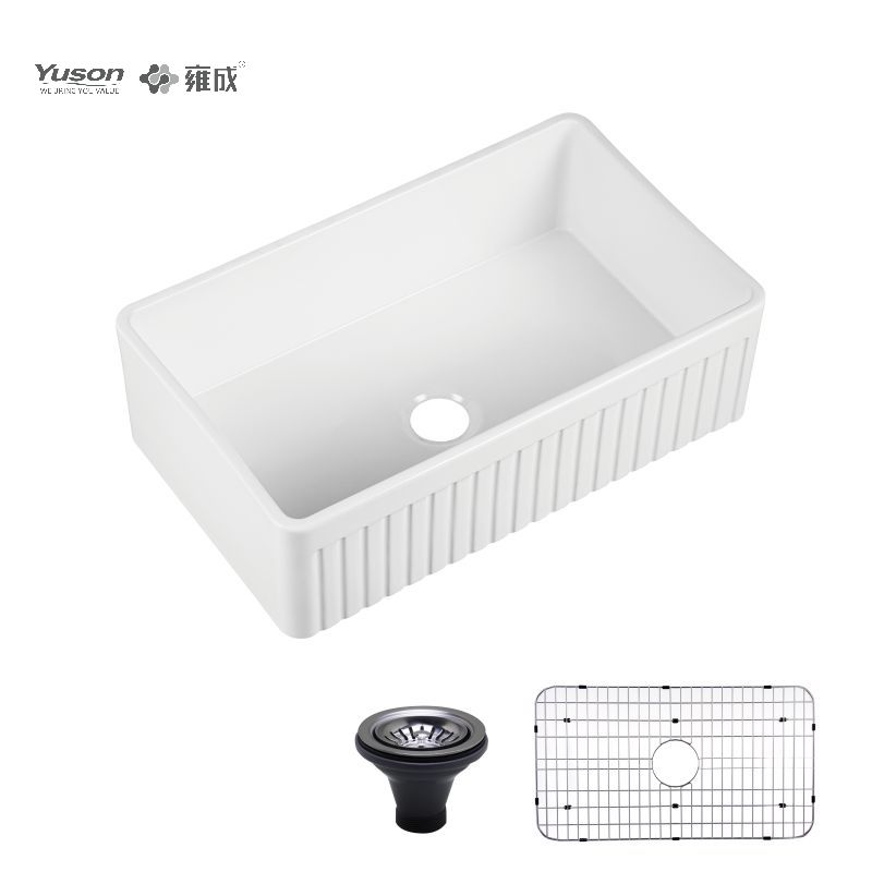 YS27111-3320	33x20 Inch Wholesale Single Bowl VC Vitreous China Apron front kitchen sink for farmhouse sink decor