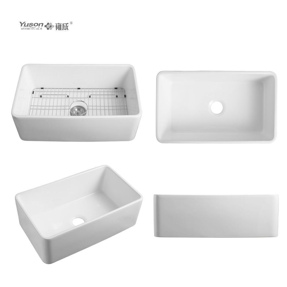 YS27117-3018	30x18 Inch Manufactuer Single Bowl VC Vitreous China Apron front kitchen sink farmhouse kitchen sink 