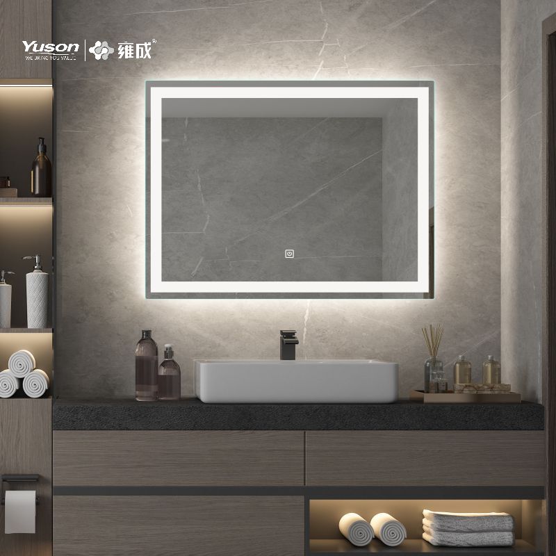 YS57102	Mordern Rectangle Shape Wall-mounted LED mirror, Anti-fog LED mirror