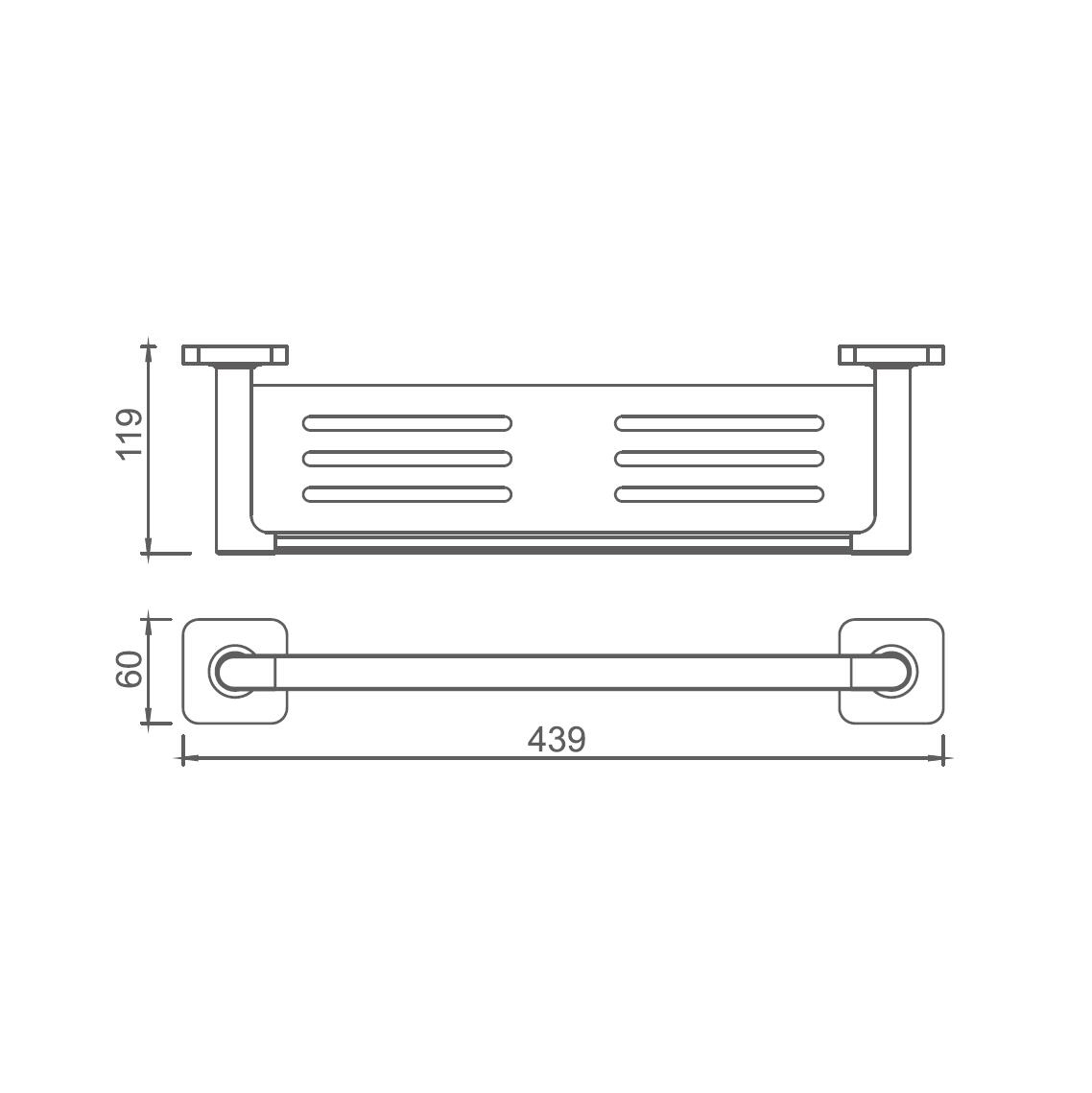 10187B Estante de pared de latón para accesorios de baño elegantes