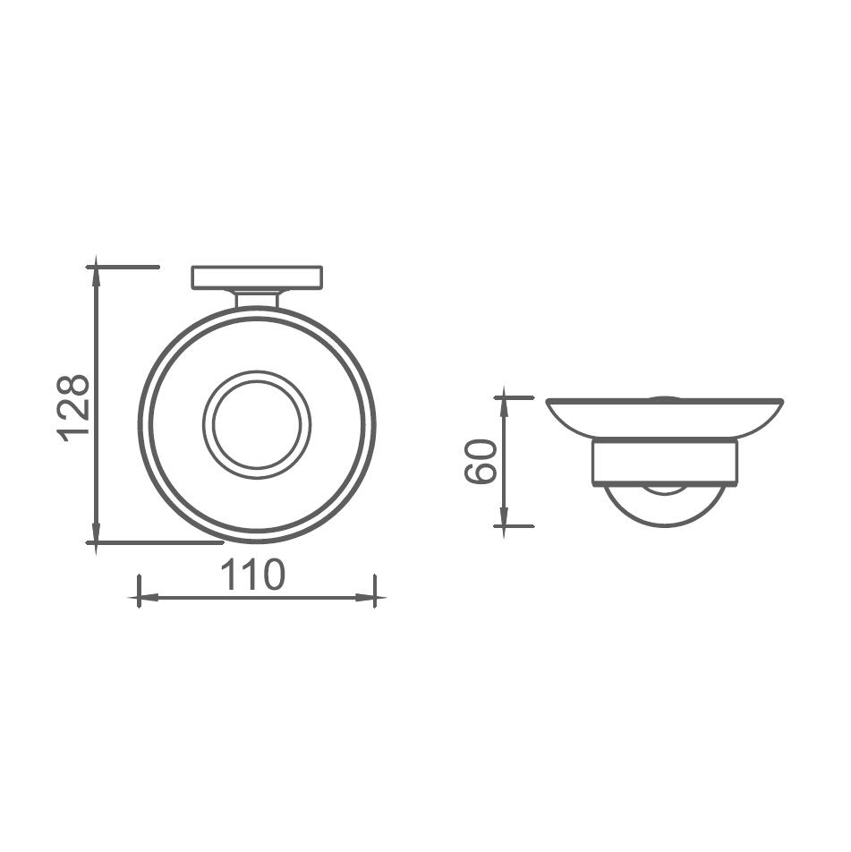 10285 Accesorios de baño elegantes, jaboneras, con plato de vidrio, jabonera de zinc/latón/SUS, de pared (Serie 10200)